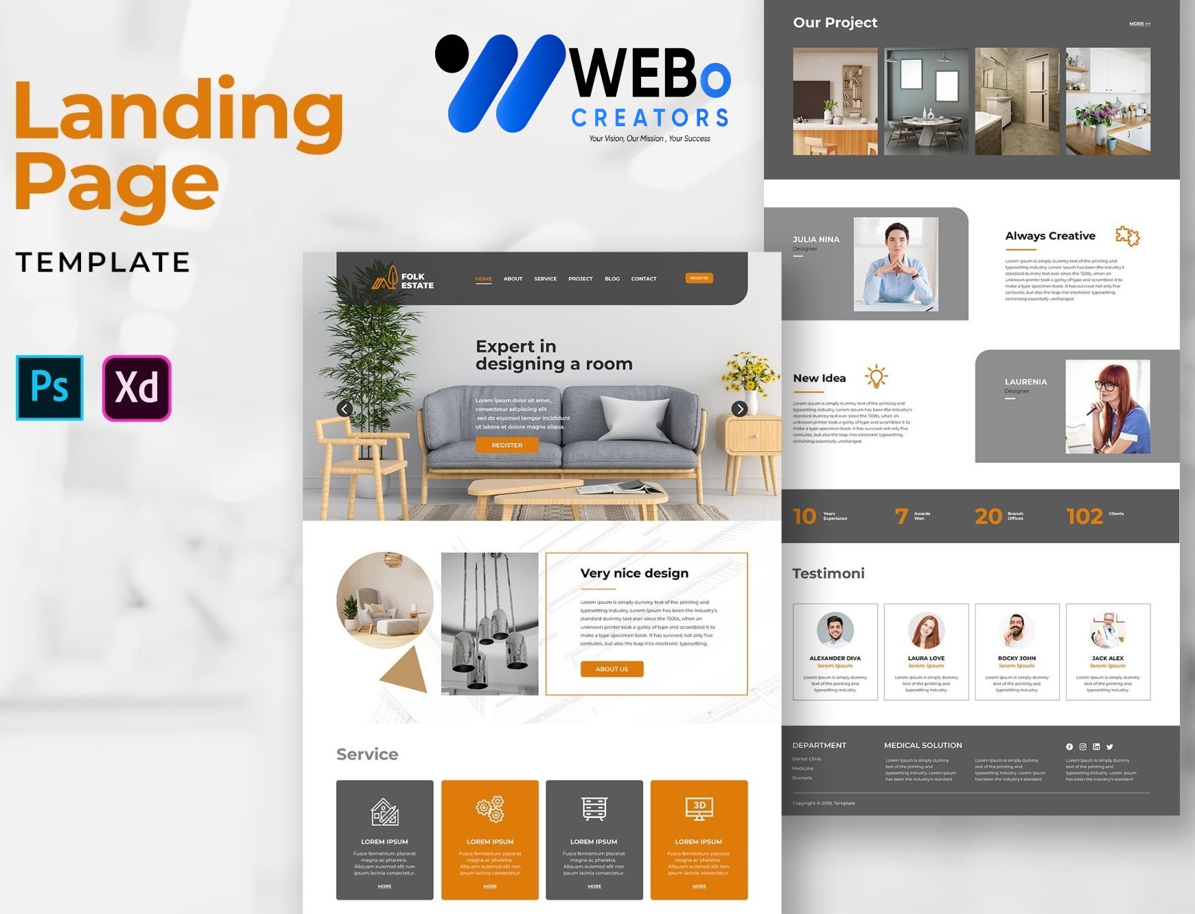 Creative Landing Page Designs, Themes, Graphic Elements for Detroit ,MI Businesses 2026